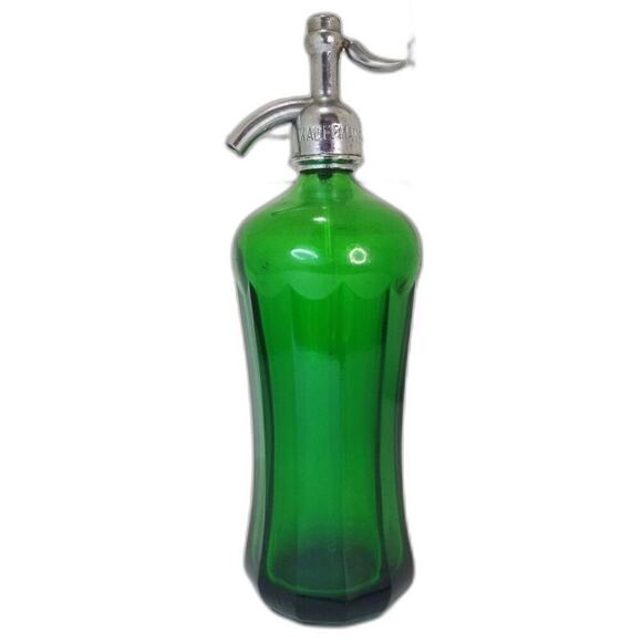 Antique Chrome Green Kauffman Beverage Co Soda Spray Seltzer Siphon Bottle 1900s - Picture 5 of 9